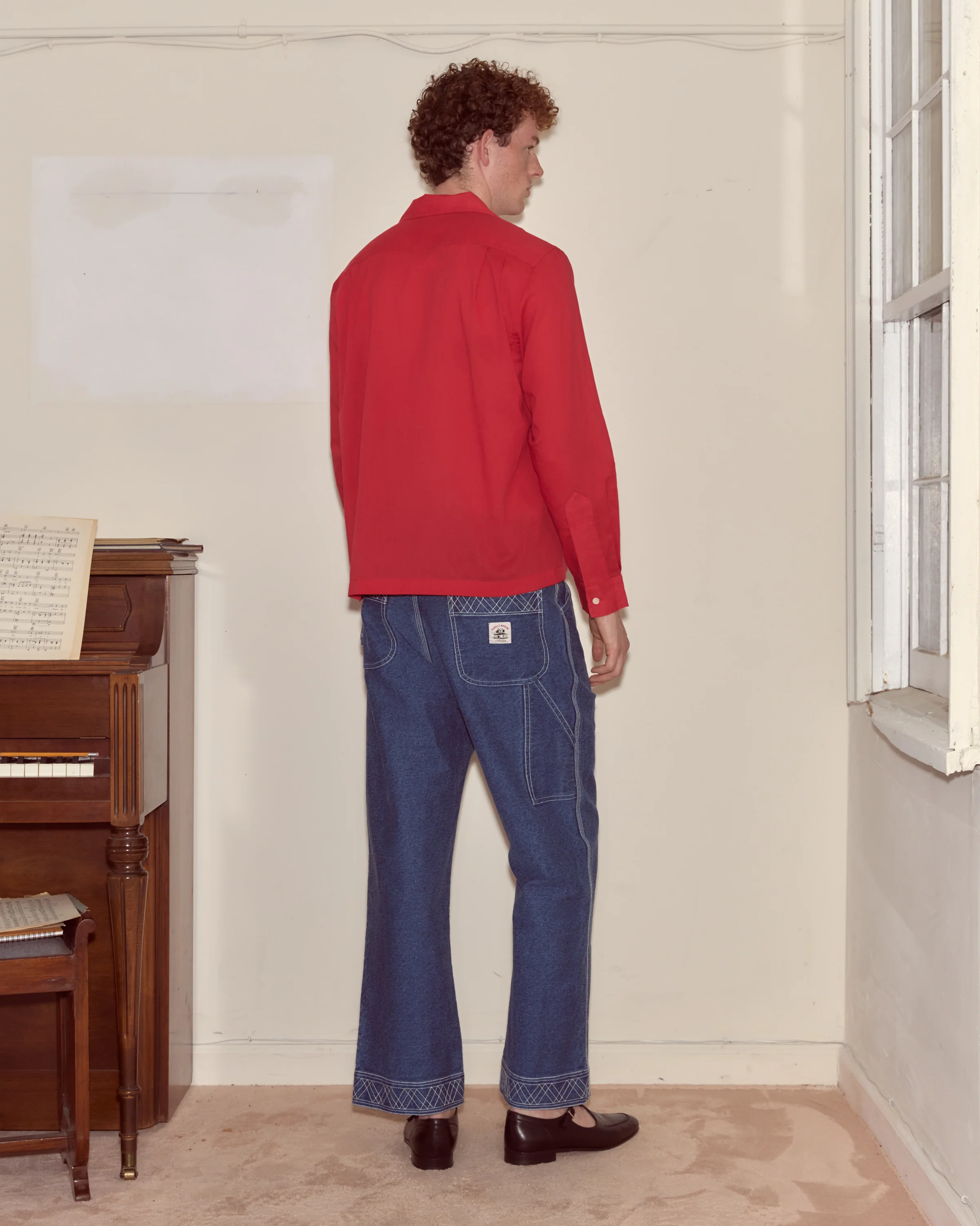 Voile Long Sleeve Shirt - Red - Image 3