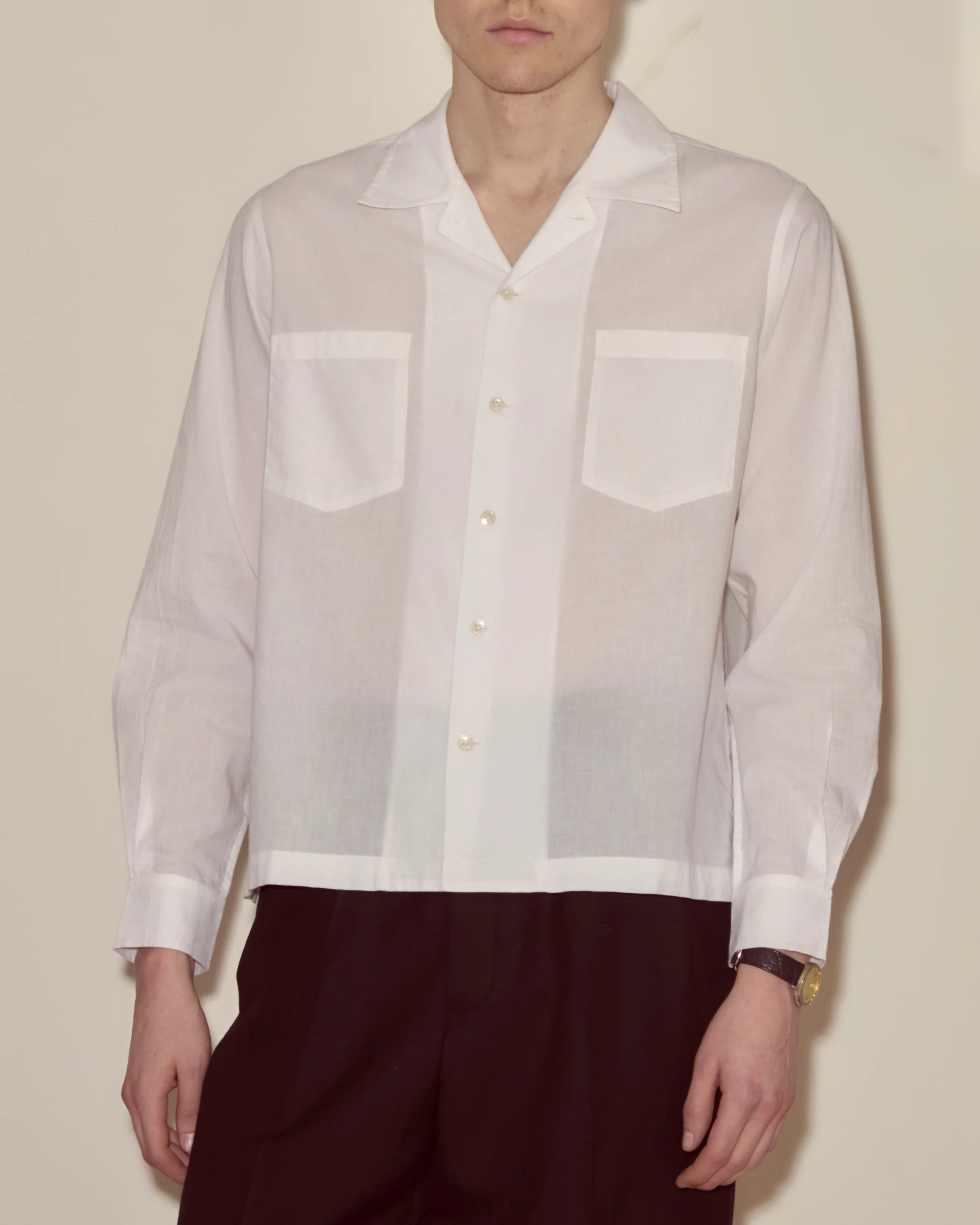 Voile Long Sleeve Shirt - White - Image 2