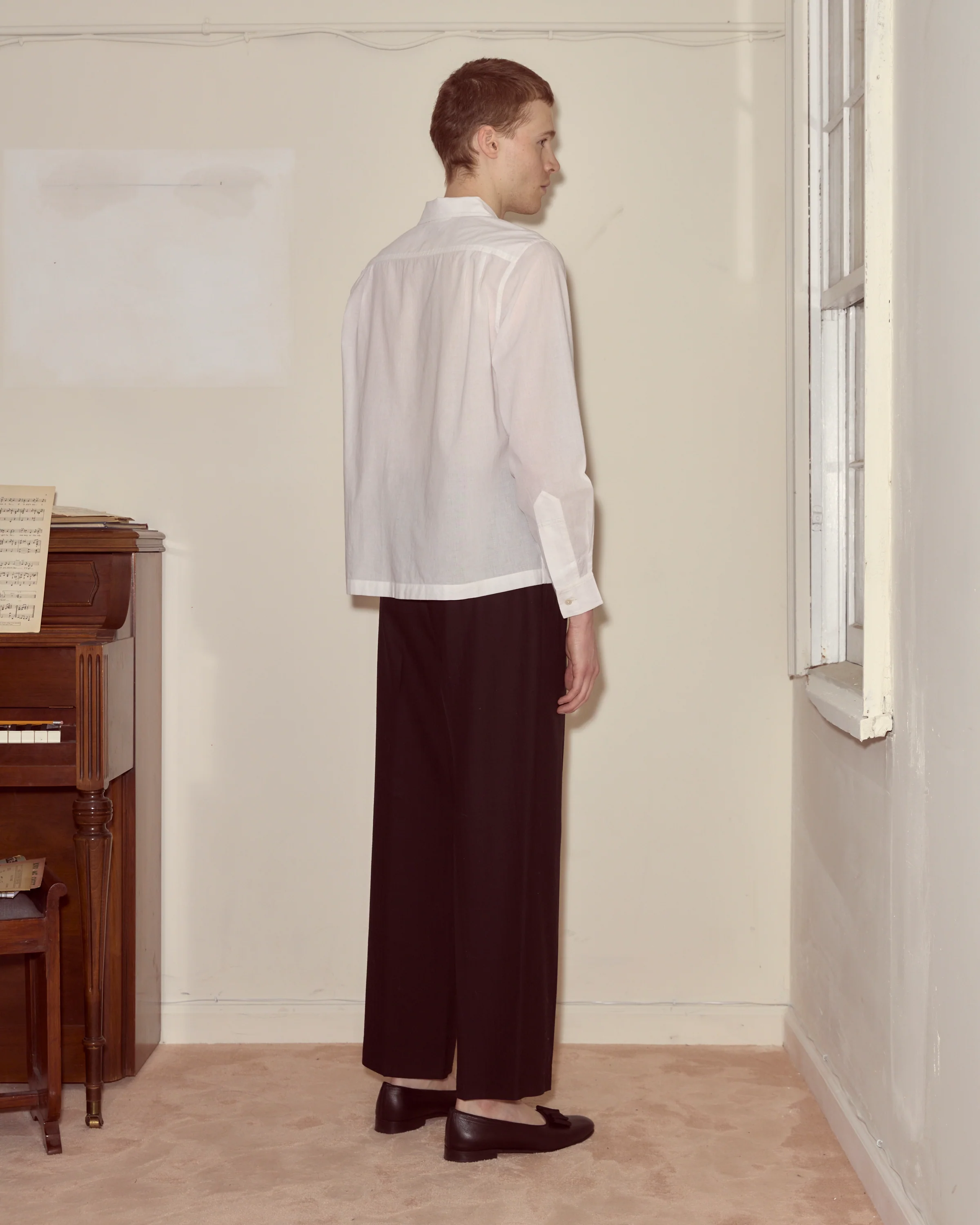 Voile Long Sleeve Shirt - White - Image 3