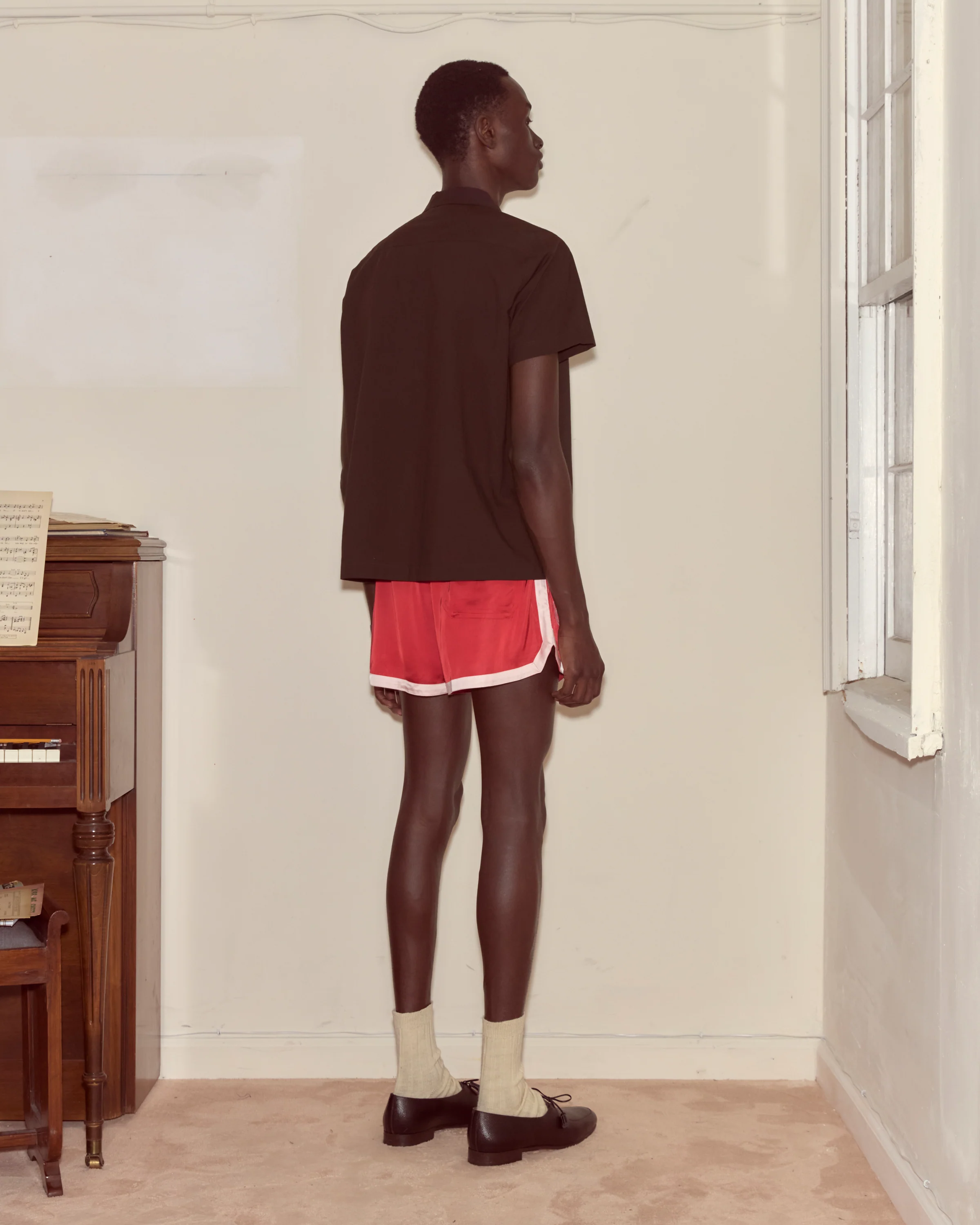 Voile Short Sleeve Shirt - Brown - Image 3
