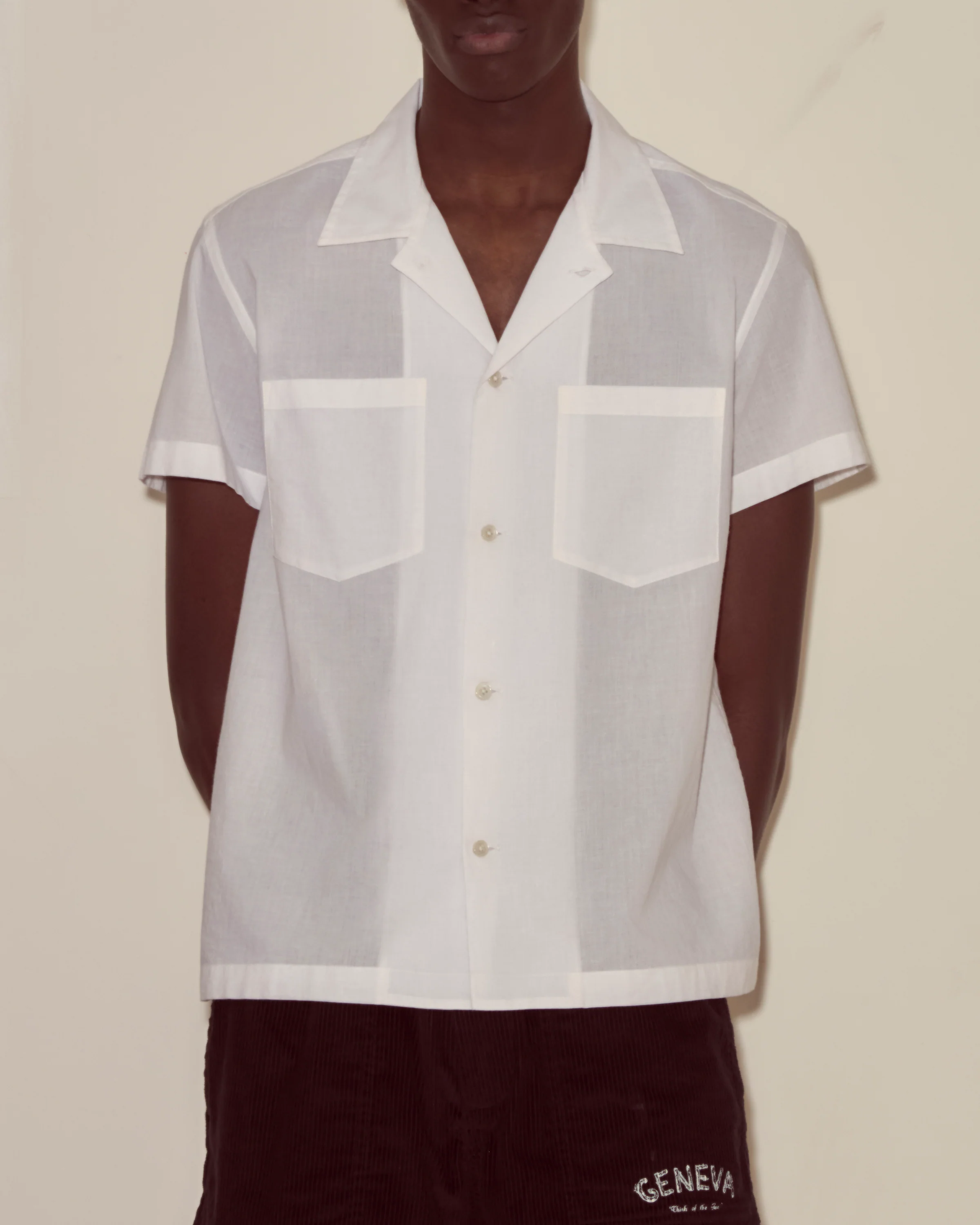 Voile Short Sleeve Shirt - White - Image 2