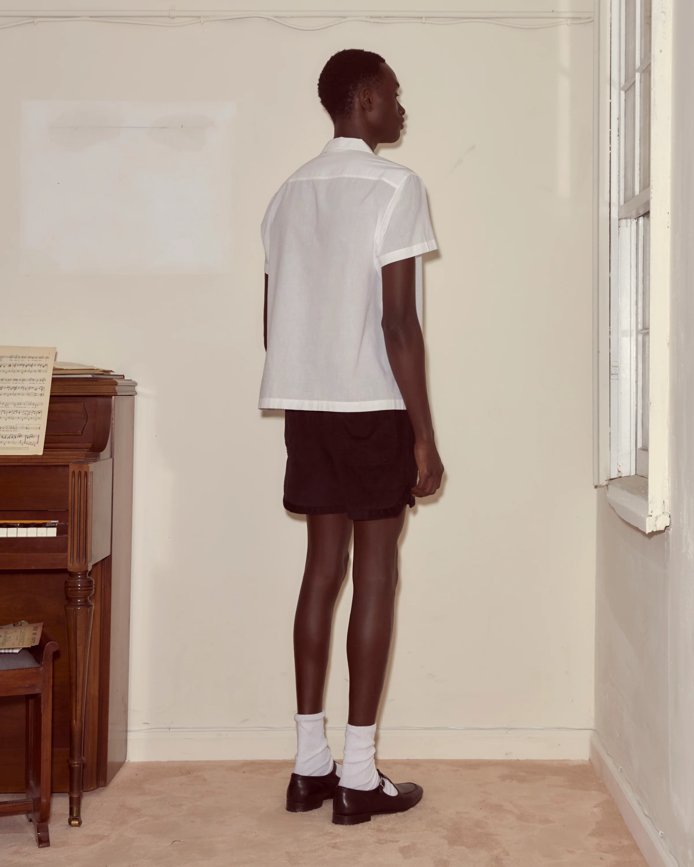 Voile Short Sleeve Shirt - White - Image 3