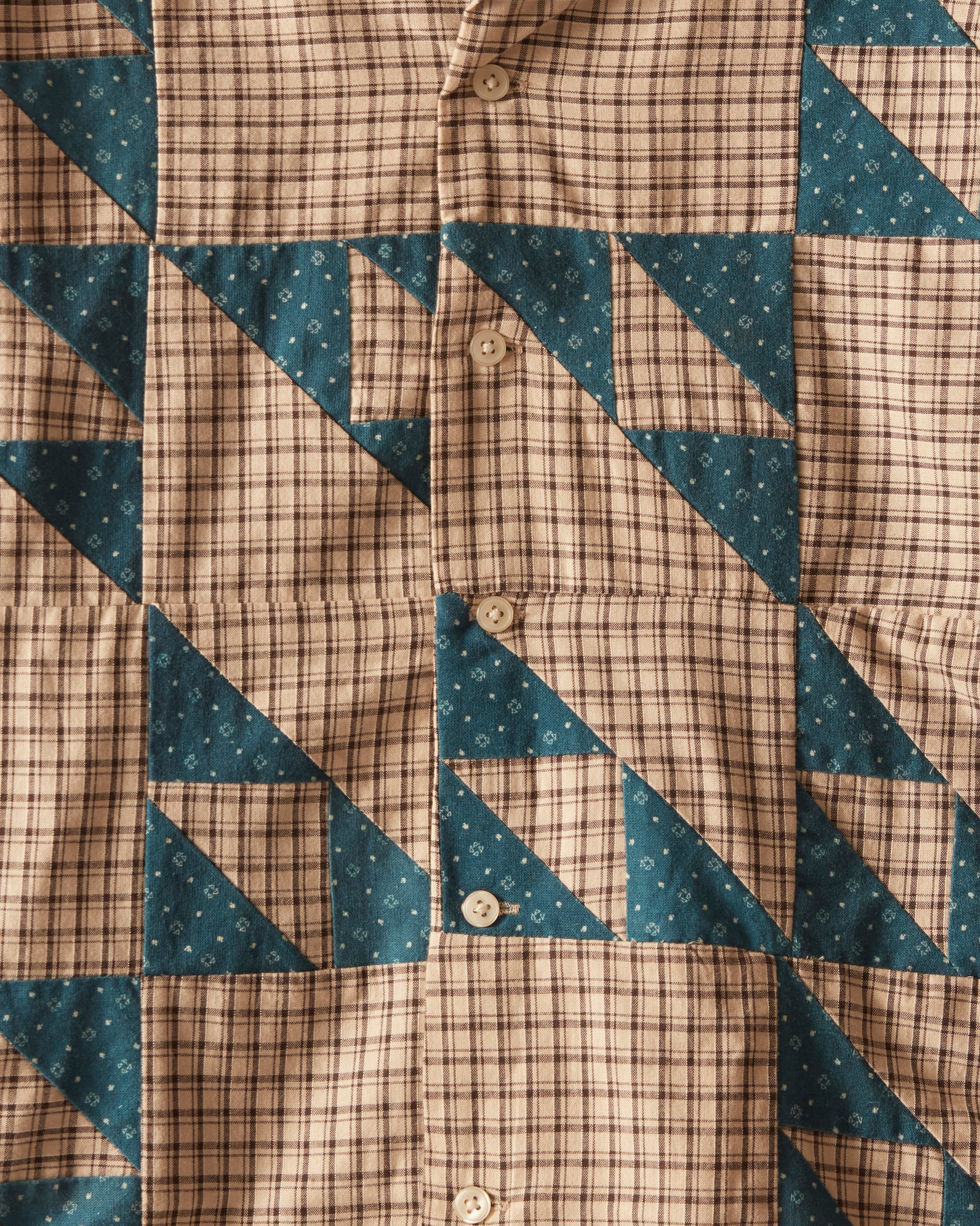 Wandering Lover Quilt Long Sleeve Shirt - Blue - Image 2