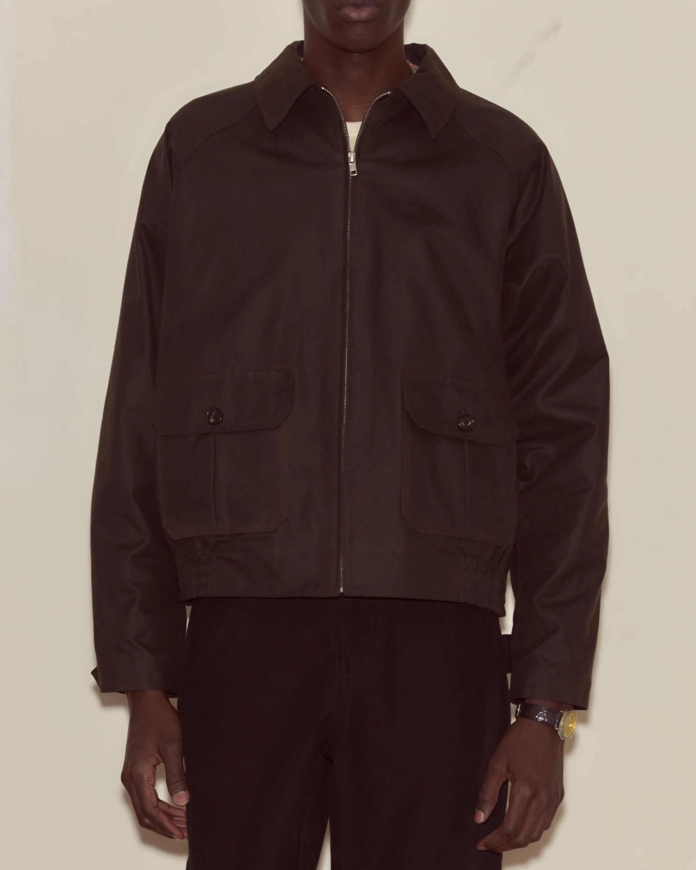 Waxed Coach's Jacket - Brown - Image 2