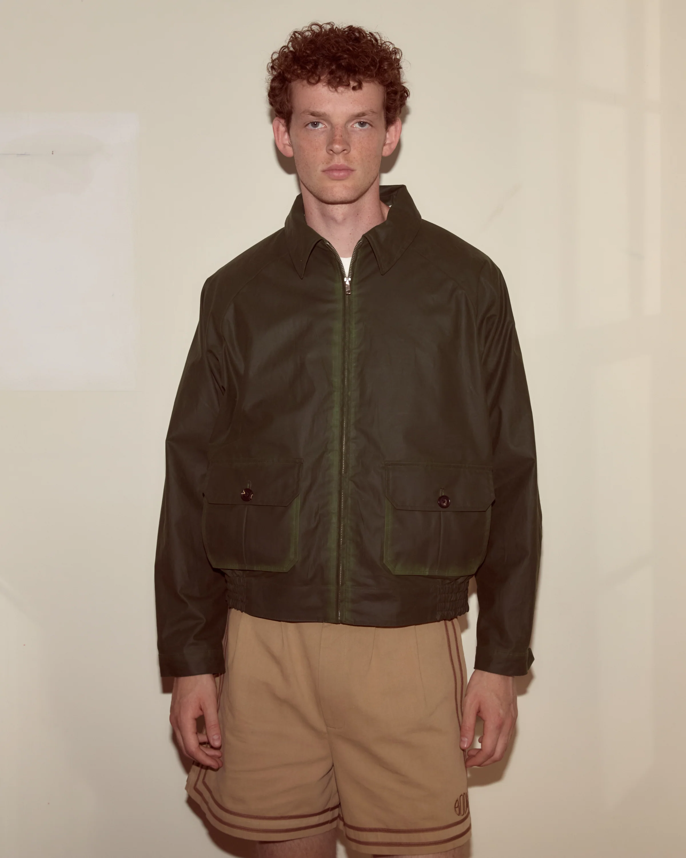 Waxed Coach's Jacket - Green - Image 2