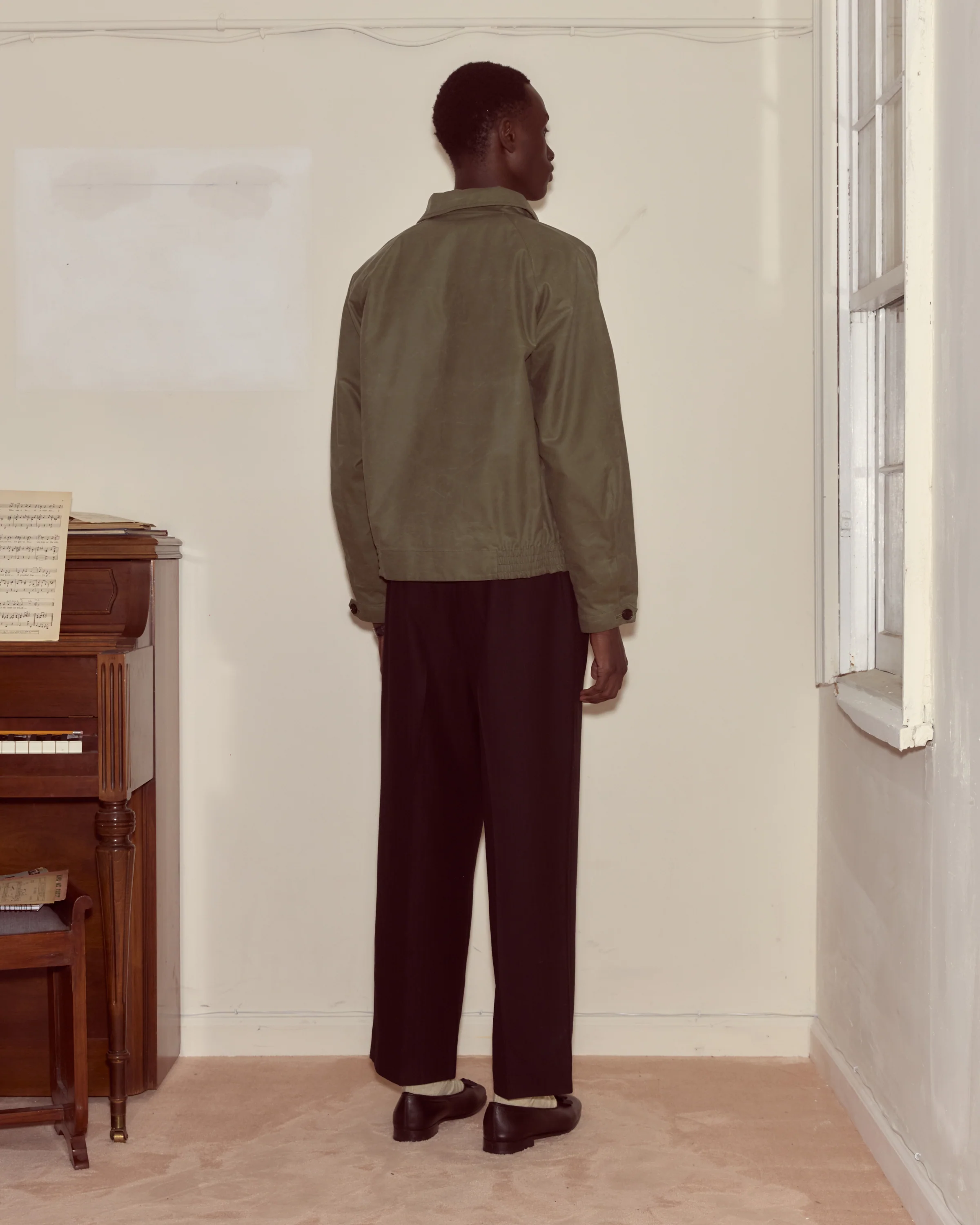Waxed Coach's Jacket - Light Green - Image 3