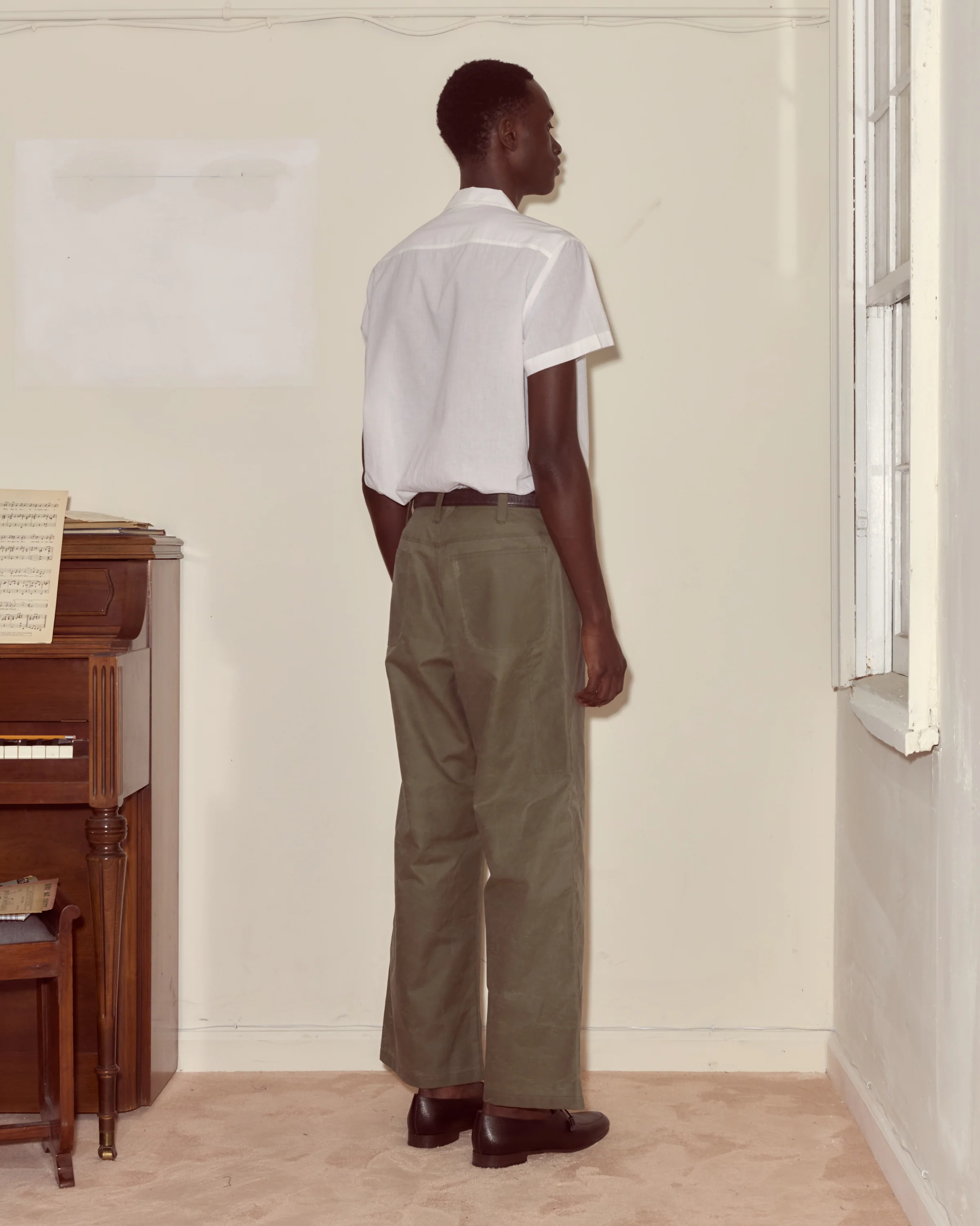 Waxed Cotton Knolly Brook Trousers - Light Green - Image 3