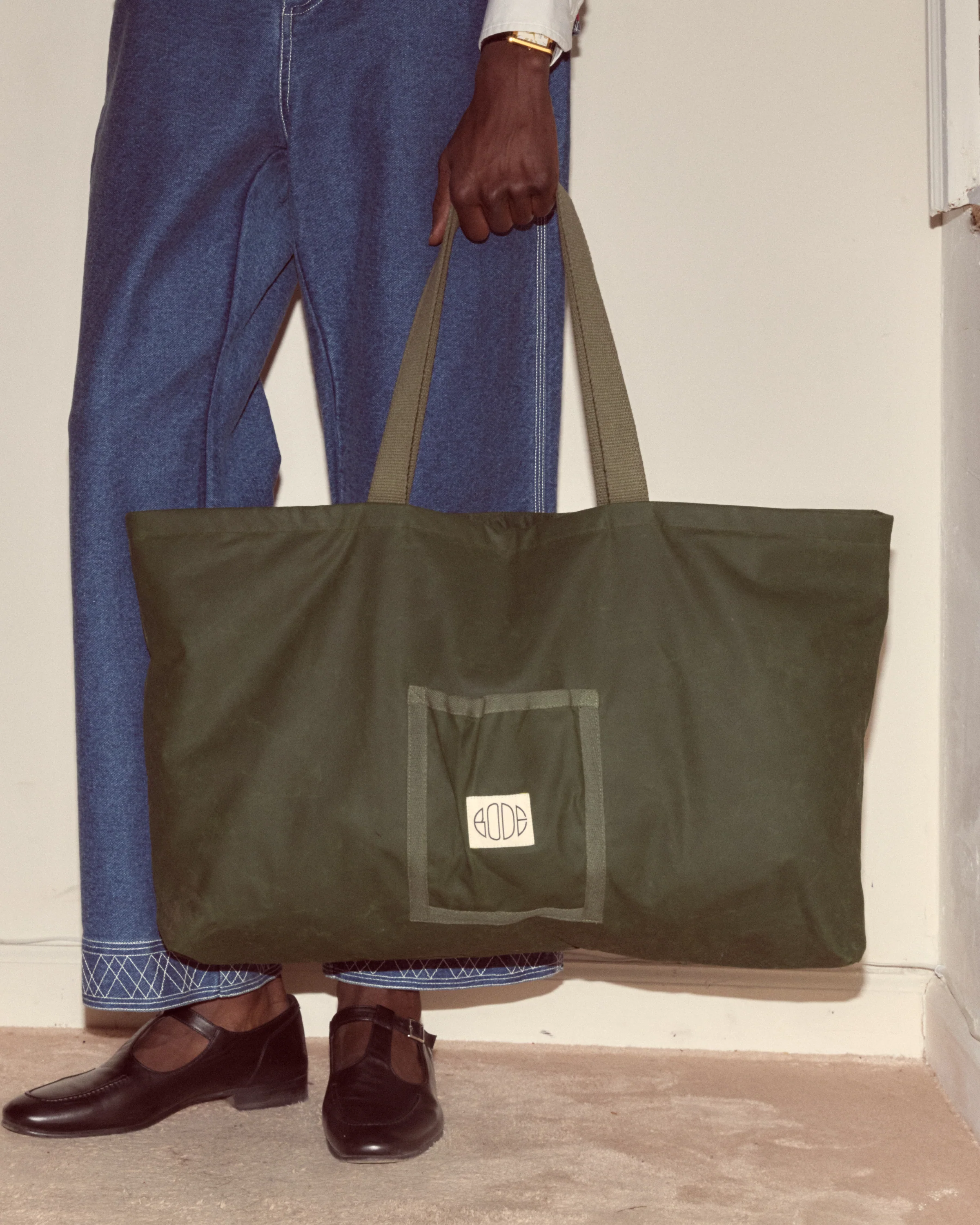 Waxed Cotton Zip Tote - Image 5