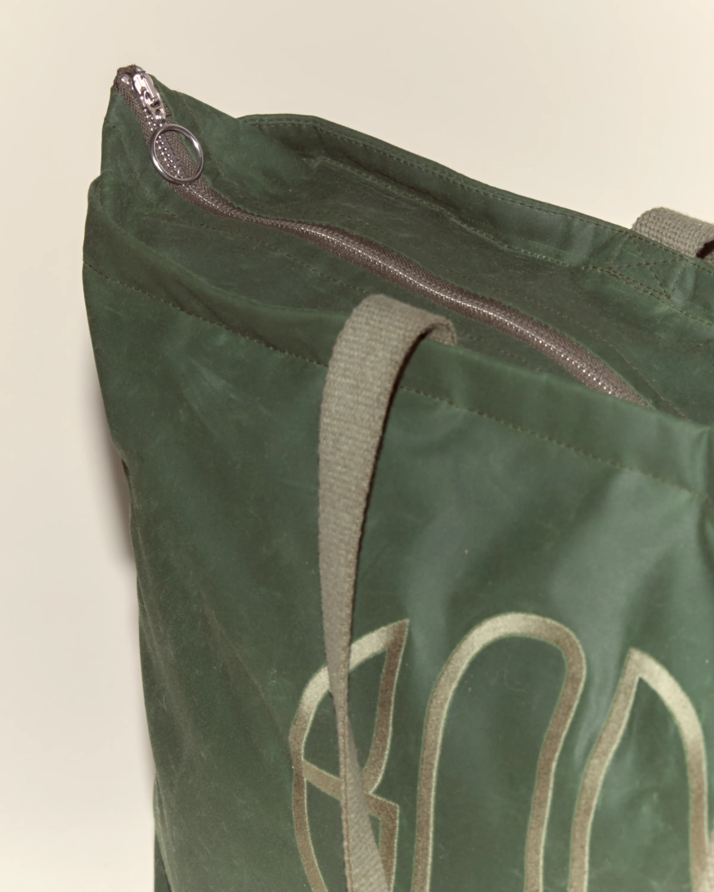 Waxed Cotton Zip Tote - Image 8