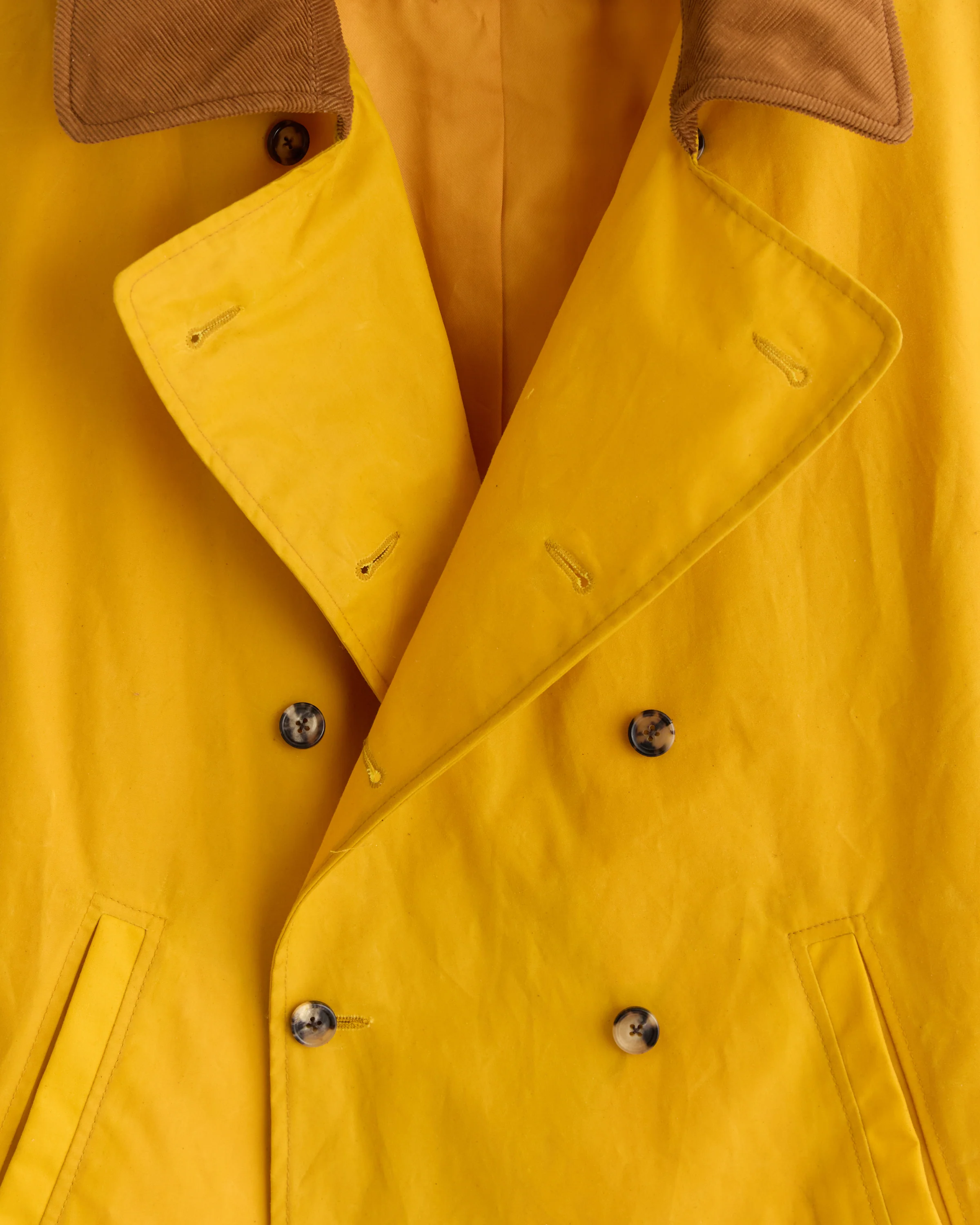 Waxed Peacoat - Yellow - Image 2