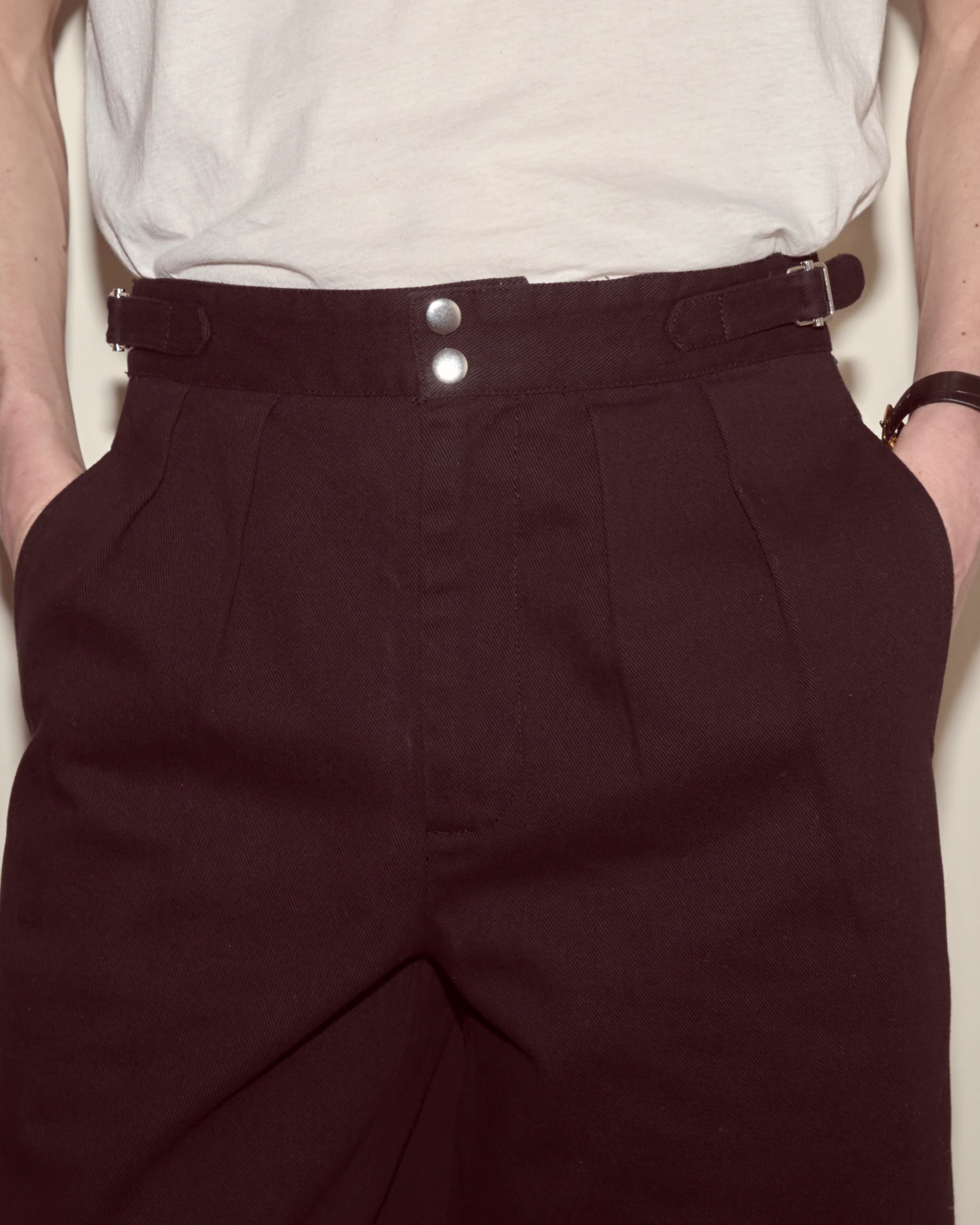 Wide Leg Snap Trousers - Black - Image 2
