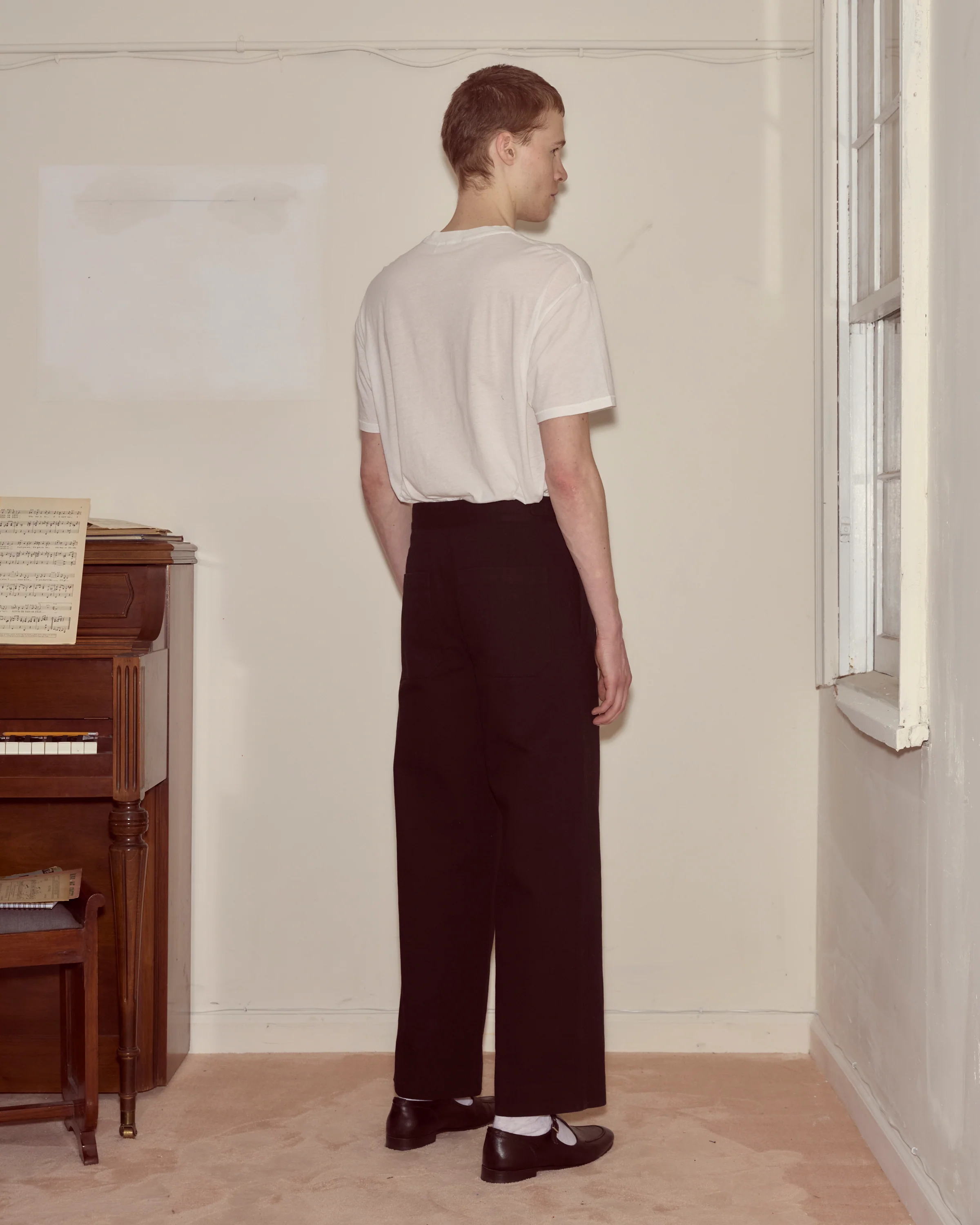 Wide Leg Snap Trousers - Black - Image 3