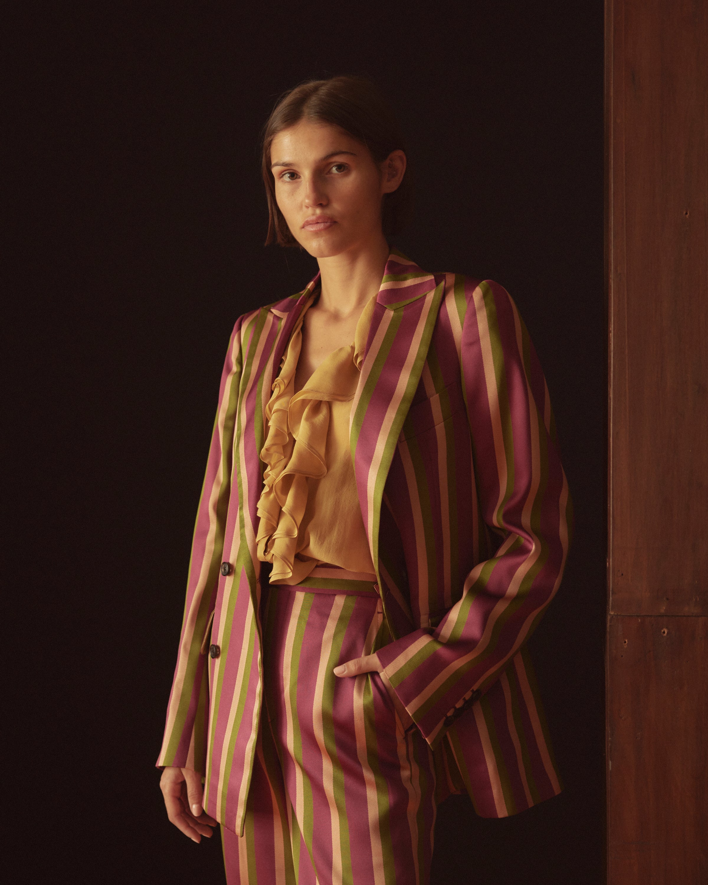 Juniper Stripe Double-Breasted Suit Jacket - Image 4