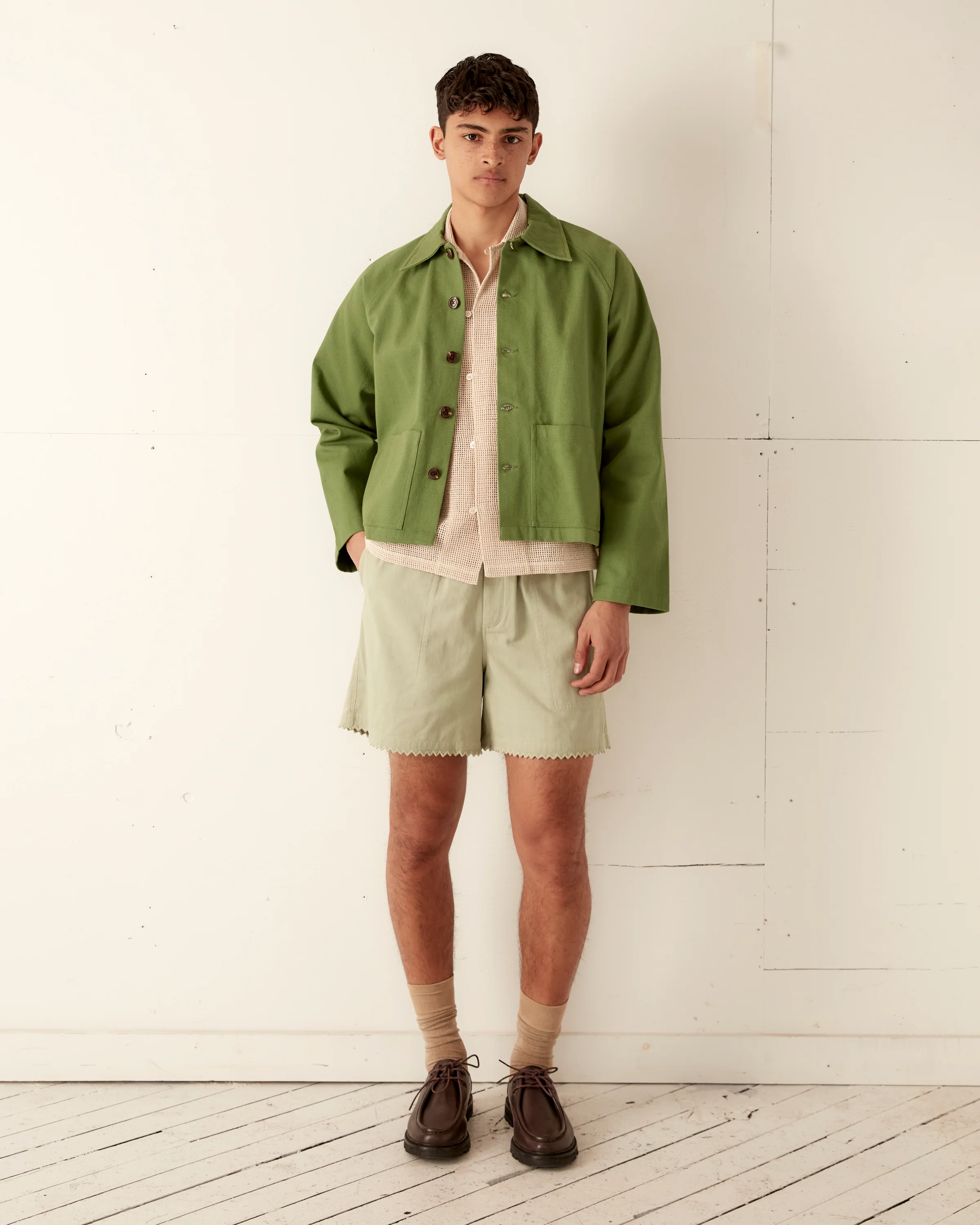 Zig-Zag Hem Shorts - Mint - Image 4