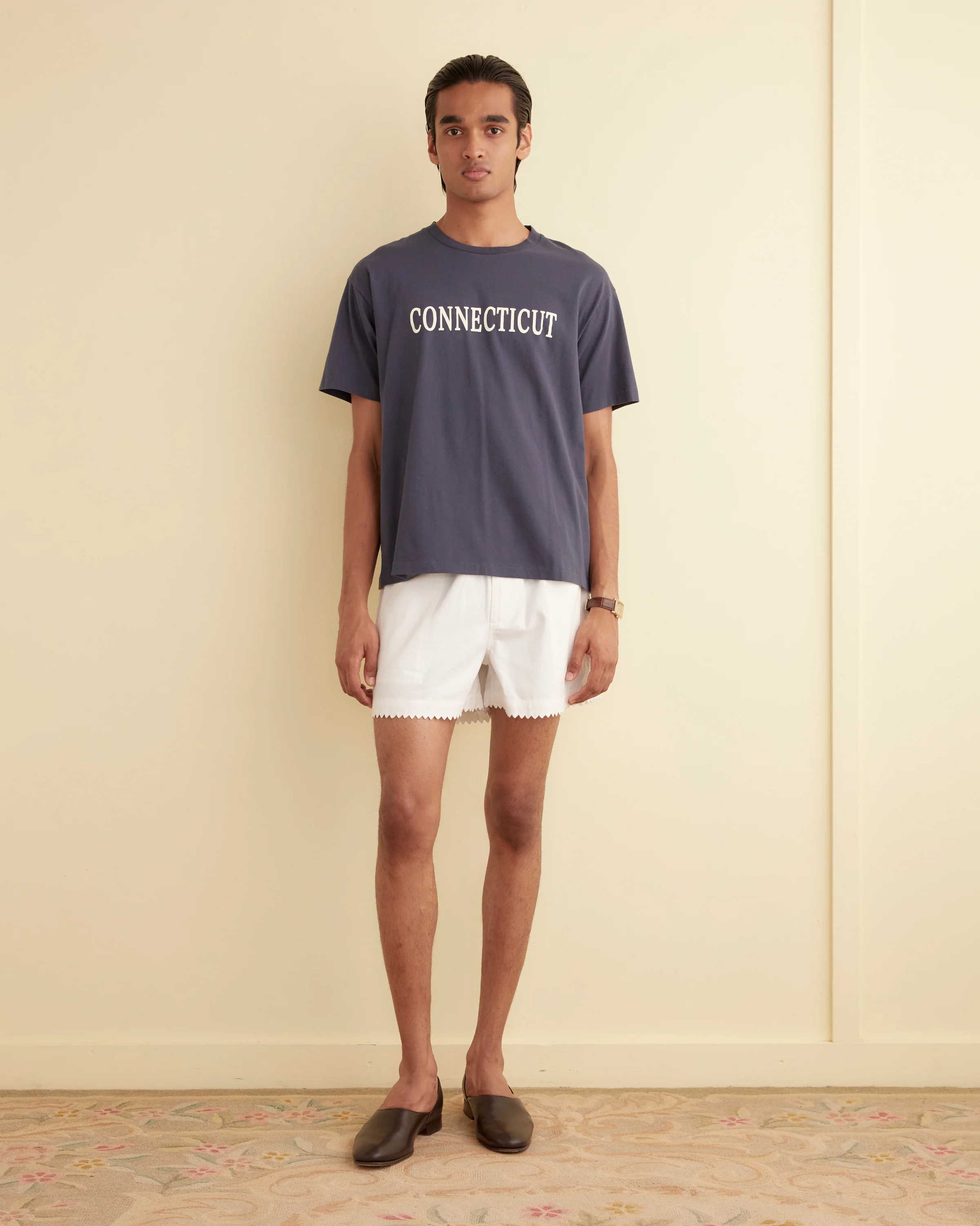 Zig-Zag Hem Shorts - White - Image 2